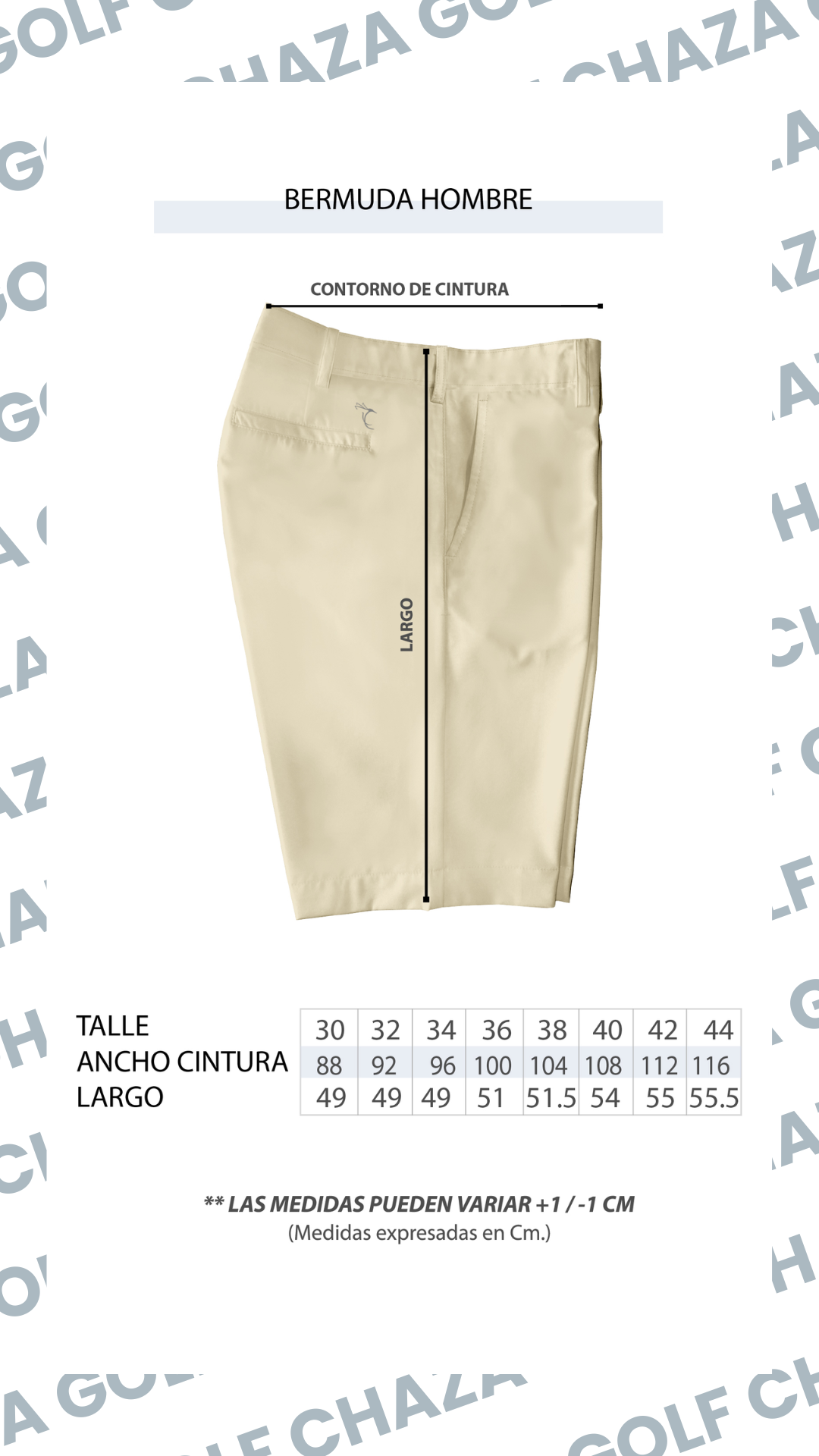 Talle Bermuda Hombre